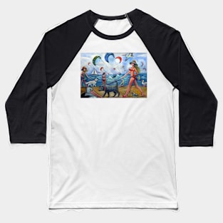 Busy beach Baseball T-Shirt